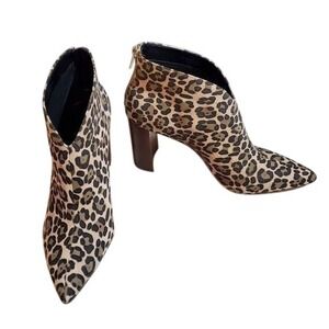 SOLE society leopard print block heel‎ chunky bohemian bootie boots size 7.5